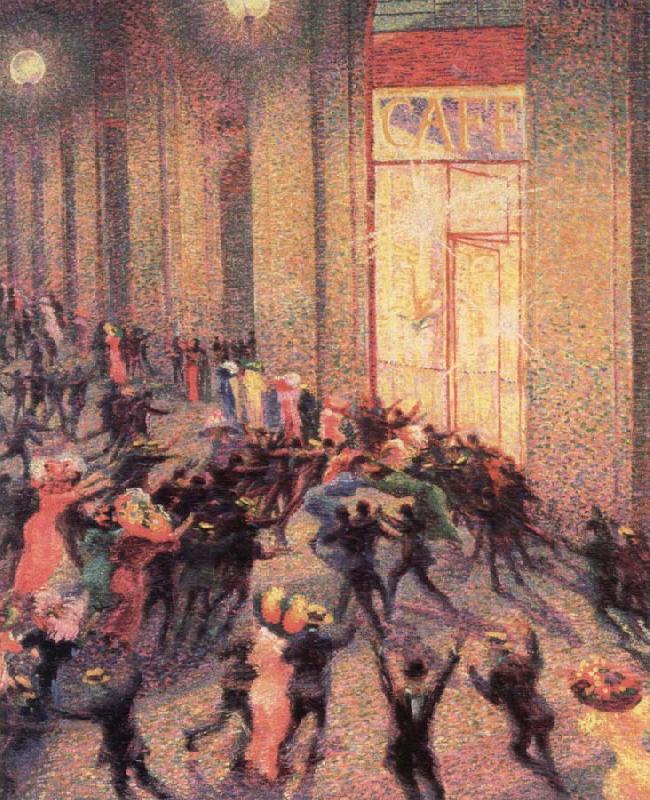 Umberto Boccioni a fight in the arcade France oil painting art